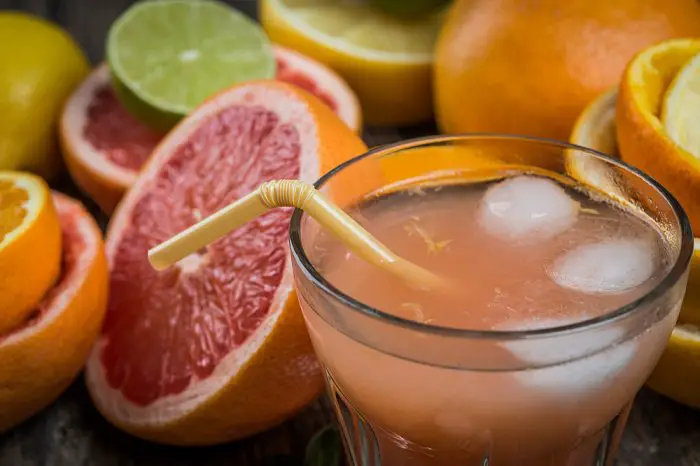 Mango, melon, orange and grapefruit juice